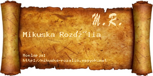Mikuska Rozália névjegykártya